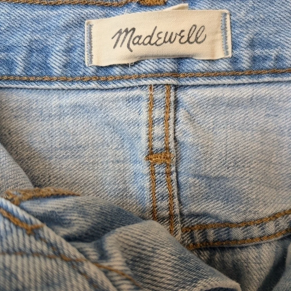 Madewell Light Wash Denim High Rise A-Line Mini Skirt Preppy Classic Essential